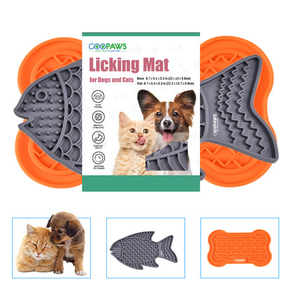 Goopaws Calming Lick Mat (2-Pack) - Anxiety Relief & Boredom Buster for Dogs | Slow Feeder Treat Mat with Suction Cups