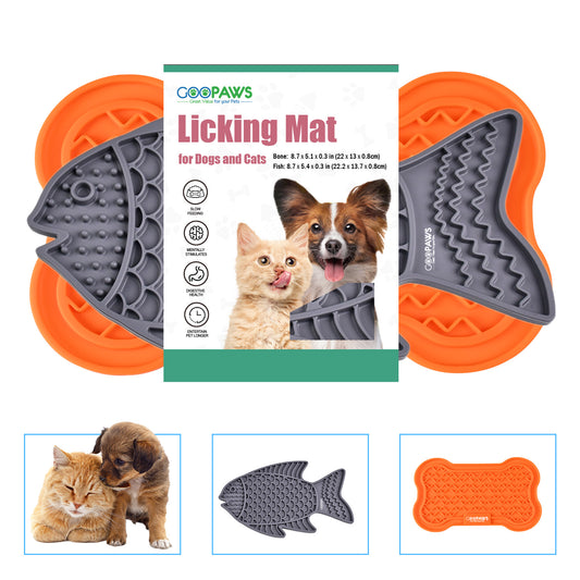 Goopaws Calming Lick Mat (2-Pack) - Anxiety Relief & Boredom Buster for Dogs | Slow Feeder Treat Mat with Suction Cups
