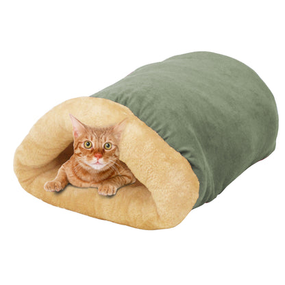 The Ultimate 2-in-1 Self-Warming Cat Burrow & Play Mat