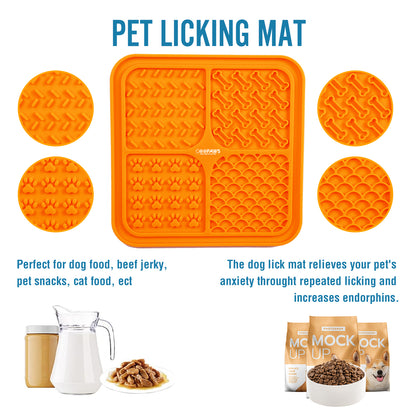 Goopaws 3-Pack Calming Licking Mat for Dogs & Cats | Strong Suction Slow Feeder | Anxiety Relief & Boredom Buster (BPA-Free Silicone)