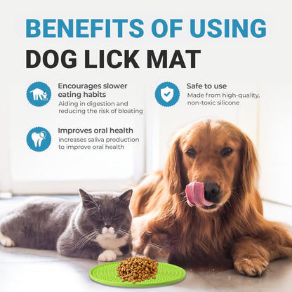 Goopaws 3-Pack Calming Licking Mat for Dogs & Cats | Strong Suction Slow Feeder | Anxiety Relief & Boredom Buster (BPA-Free Silicone)