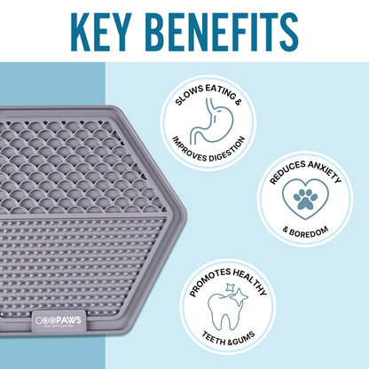 Goopaws 3-Pack Calming Licking Mat for Dogs & Cats | Strong Suction Slow Feeder | Anxiety Relief & Boredom Buster (BPA-Free Silicone)