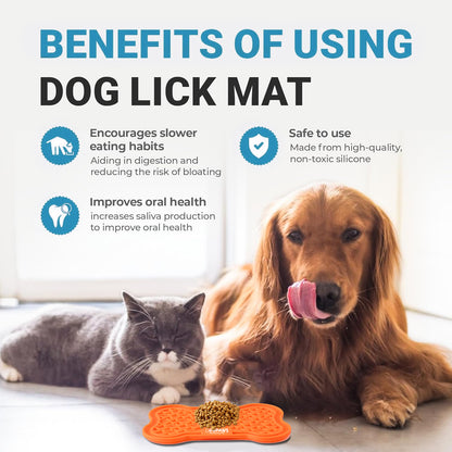 Goopaws Calming Lick Mat (2-Pack) - Anxiety Relief & Boredom Buster for Dogs | Slow Feeder Treat Mat with Suction Cups