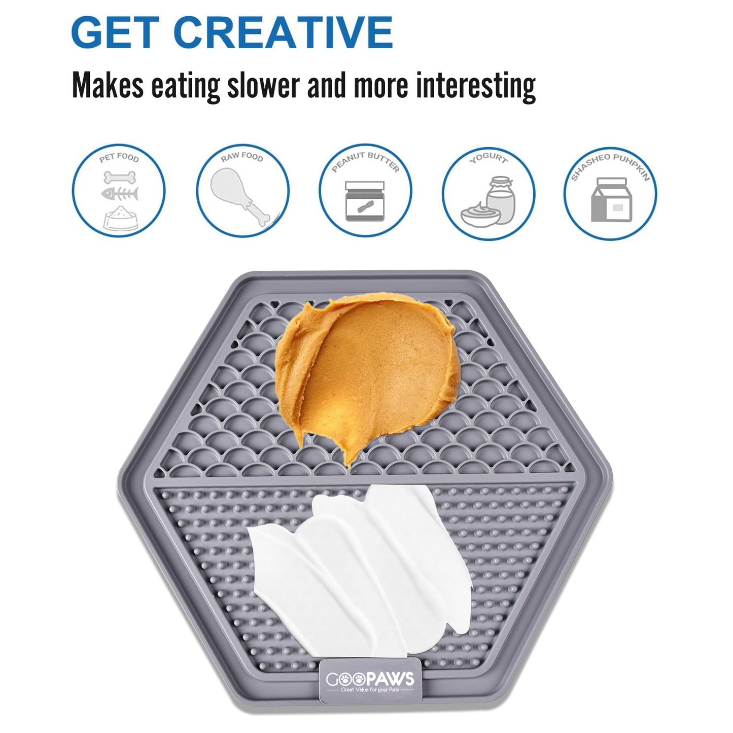 Goopaws 3-Pack Calming Licking Mat for Dogs & Cats | Strong Suction Slow Feeder | Anxiety Relief & Boredom Buster (BPA-Free Silicone)