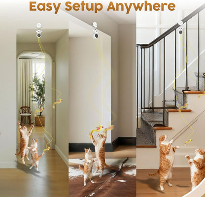The Ultimate Boredom Buster: Automatic 2-in-1 Laser & Wand Cat Toy
