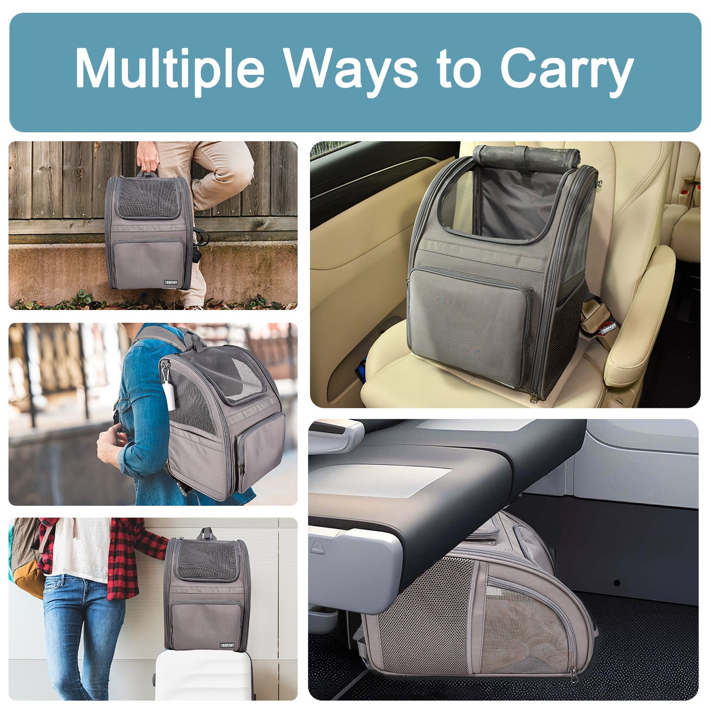 GooPaws Adventure Pet Carrier Backpack – Expandable, Breathable Mesh & Collapsible for Dogs & Cats (Up to 25 lbs) – Ideal for Hiking, Camping & Travel