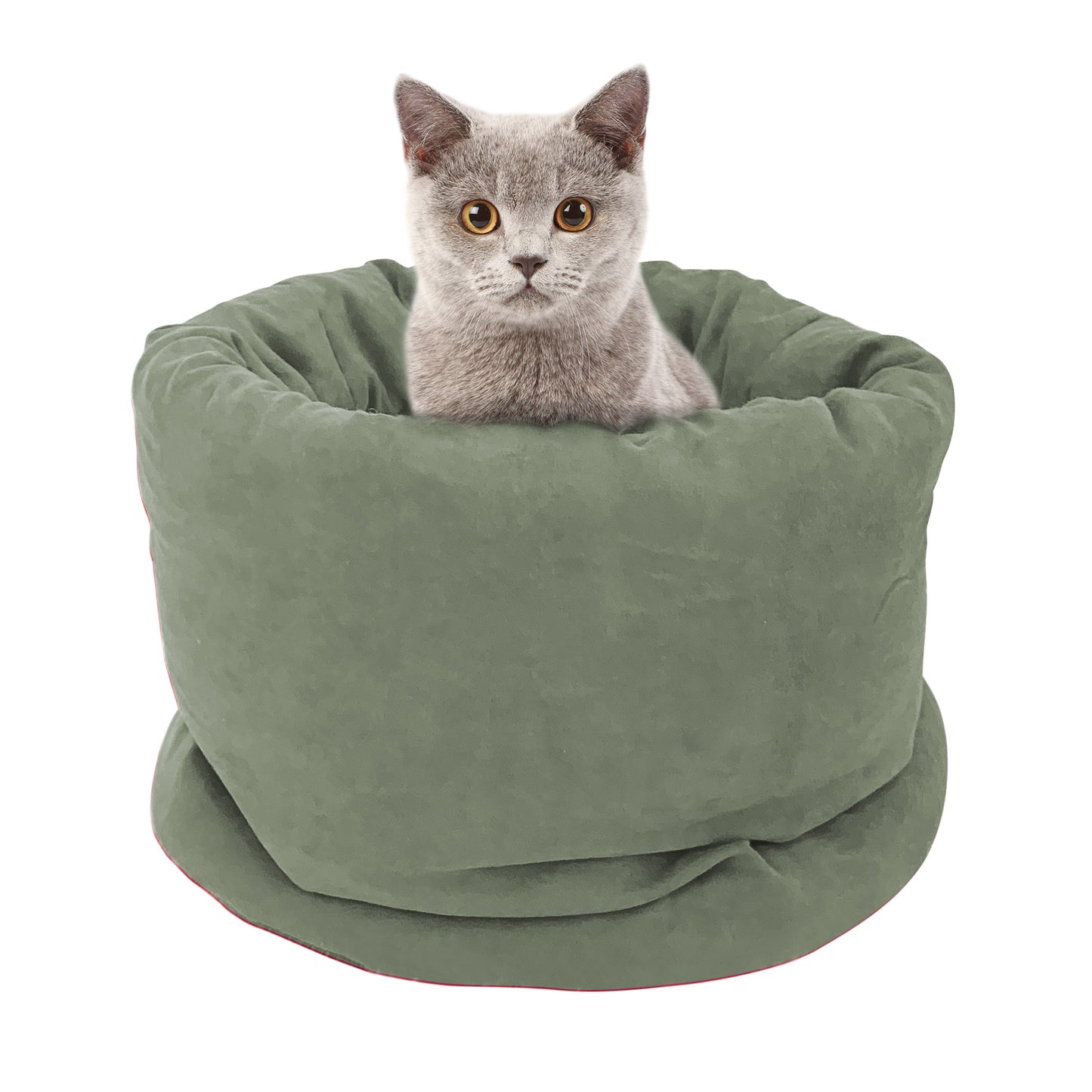 The Ultimate 2-in-1 Self-Warming Cat Burrow & Play Mat