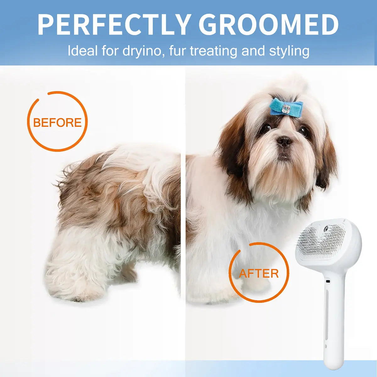 Pet spray hair removal comb, one button hair removal comb, spray odor removal, cat brush, dog beauty brush